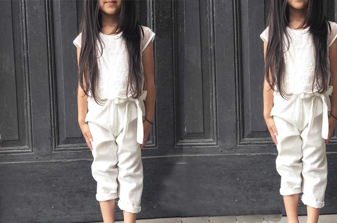 Pantalone bianco firmato Caffè D'Orzo abbigliamento bambina e ragazza - annameglio.com shop on line