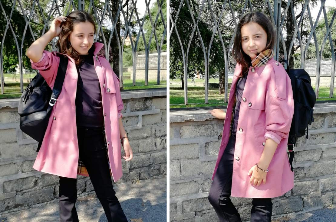 burberry trench coat kids pink